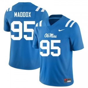 #95 Andrew Maddox Rebels Powder Blue Jersey | Authentic Stitch Men Player Football Gear 13796219