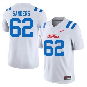 Brycen Sanders #62 UM Rebels Jersey | Exclusive White College Football Men Stitched 88864572