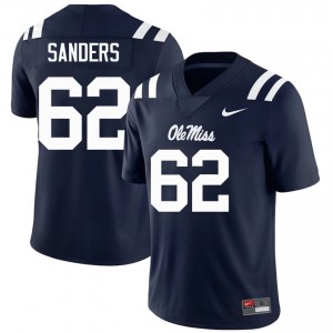 #62 Brycen Sanders Ole Miss Navy Jersey | Classic Embroidery Men Player Football Gear 26006822