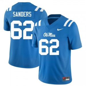 Ole Miss Rebels Brycen Sanders #62 Powder Blue Jersey | Pro Cut Stitch NCAA Football Men Apparel 33411132