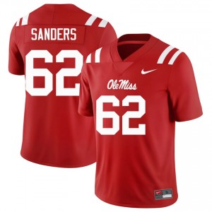 Elite Thread Brycen Sanders #62 Miss Rebels Red Jersey | Men University Football Embroidery Fan Gear 23145416