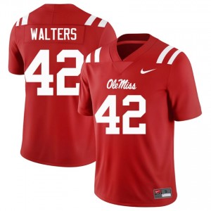 Elite Thread Bryson Walters #42 Ole Miss Rebels Red Jersey | Men University Football Embroidery Fan Gear 84218732