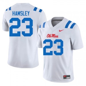 UM Rebels George Hamsley #23 White Jersey | Premium Stitched NCAA Football Men Apparel 99292467