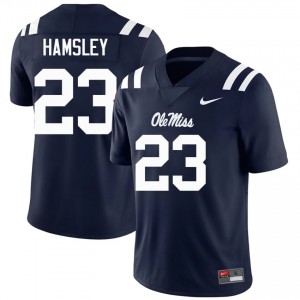 Navy George Hamsley #23 Ole Miss Jersey | Men High School Football Limited Embroidery 51772199