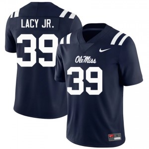 Top-Tier Gerald Lacy Jr. #39 Mississippi Rebels Navy Jersey | Men University Football Embroidery Fan Gear 67143762