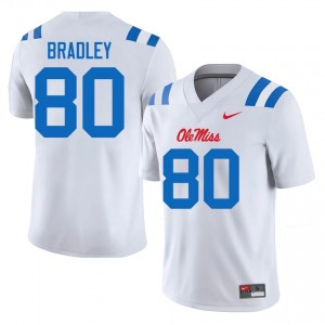 #80 Hayden Bradley UM Rebels White Jersey | Elite Stitched Men Player Football Gear 68309071