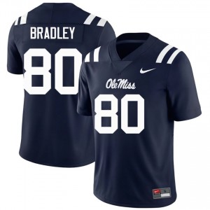 Top-Tier Hayden Bradley #80 Ole Miss Navy Jersey | Men University Football Embroidery Fan Gear 50835789