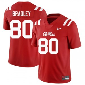 Miss Rebels Hayden Bradley #80 Red Jersey | Genuine Embroidery NCAA Football Men Apparel 21585642