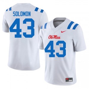 #43 Isreal Solomon UM Rebels White Jersey | Elite Stitched Men Player Football Gear 17902838