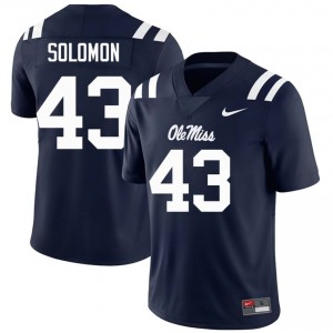 Top-Tier Isreal Solomon #43 Ole Miss Navy Jersey | Men University Football Embroidery Fan Gear 86487748