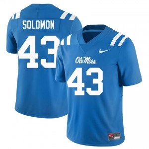 Powder Blue Isreal Solomon #43 Ole Miss Rebels Jersey | Men High School Football Licensed Stitch 59052105