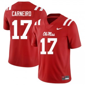 Lucas Carneiro #17 Ole Miss Rebels Jersey | Gameday Red College Football Men Embroidery 69309883