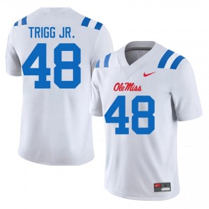 #48 Mark Trigg Jr. Ole Miss White Jersey | Elite Stitched Men Player Football Gear 13943885