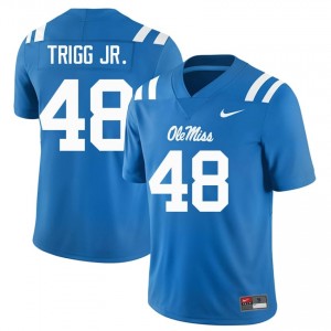 Powder Blue Mark Trigg Jr. #48 Rebels Jersey | Men High School Football Licensed Stitch 47787006