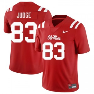 #83 Sean Judge Ole Miss Rebels Red Jersey | Alumni Embroidery Men Player Football Gear 47776179