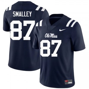 Top-Tier Wyatt Smalley #87 Mississippi Rebels Navy Jersey | Men University Football Embroidery Fan Gear 16746383