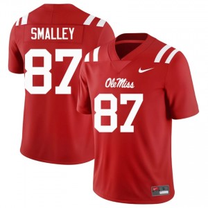 Ole Miss Rebels Wyatt Smalley #87 Red Jersey | Genuine Embroidery NCAA Football Men Apparel 69453308