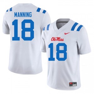 Archie Manning #18 UM Rebels Jersey | Exclusive White College Football Men Stitched 49184821