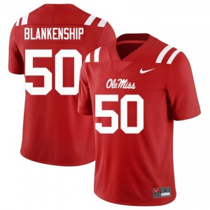 Caleb Blankenship #50 Miss Rebels Jersey | Gameday Red College Football Men Embroidery 39974740