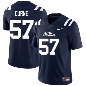 #57 Carius Curne Ole Miss Navy Jersey | Classic Embroidery Men Player Football Gear 43973379