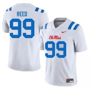 Carmelow Reed #99 UM Rebels Jersey | Exclusive White College Football Men Stitched 27628537