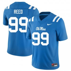 Ole Miss Rebels Carmelow Reed #99 Powder Blue Jersey | Pro Cut Stitch NCAA Football Men Apparel 30955990