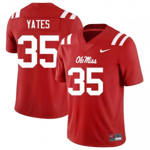 Damarius Yates #35 Ole Miss Rebels Jersey | Gameday Red College Football Men Embroidery 91963468