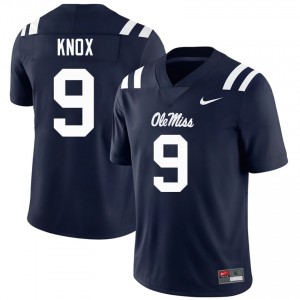 Navy Dawson Knox #9 Ole Miss Jersey | Men High School Football Limited Embroidery 40841529
