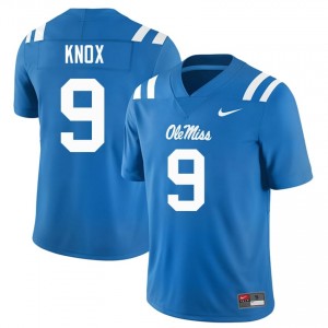 #9 Dawson Knox Ole Miss Rebels Powder Blue Jersey | Authentic Stitch Men Player Football Gear 88651448