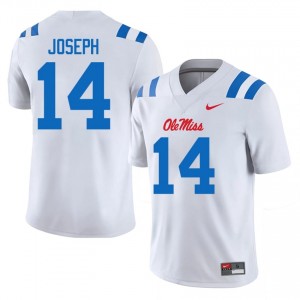 UM Rebels Edwin Joseph #14 White Jersey | Premium Stitched NCAA Football Men Apparel 79904717