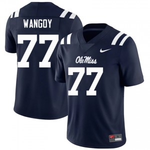 Navy Enoch Wangoy #77 Mississippi Rebels Jersey | Men High School Football Limited Embroidery 75145175
