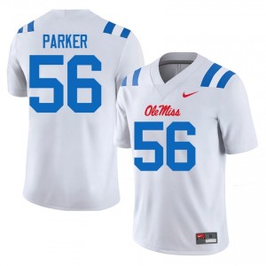 Hayden Parker #56 UM Rebels Jersey | Exclusive White College Football Men Stitched 55462815