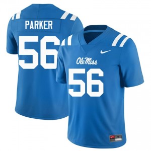 Ole Miss Rebels Hayden Parker #56 Powder Blue Jersey | Pro Cut Stitch NCAA Football Men Apparel 13341221