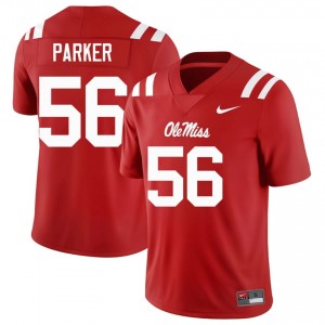 Elite Thread Hayden Parker #56 Miss Rebels Red Jersey | Men University Football Embroidery Fan Gear 85474687