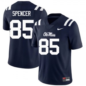 #85 Isaiah Spencer Mississippi Rebels Navy Jersey | Classic Embroidery Men Player Football Gear 23608607