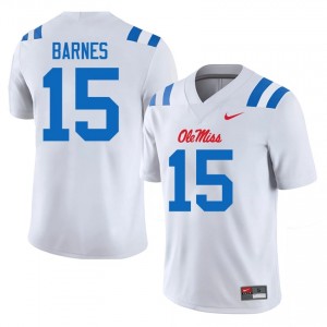Landon Barnes #15 UM Rebels Jersey | Exclusive White College Football Men Stitched 69451450