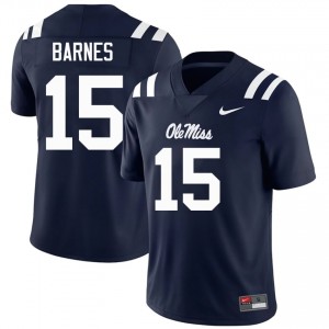 #15 Landon Barnes Ole Miss Navy Jersey | Classic Embroidery Men Player Football Gear 59355426