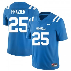 Powder Blue Makhi Frazier #25 Ole Miss Rebels Jersey | Men High School Football Licensed Stitch 29507725