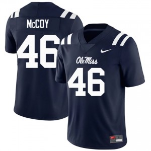 Mississippi Rebels Nascar McCoy #46 Navy Jersey | Essential Embroidery NCAA Football Men Apparel 19146997