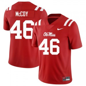 Red Nascar McCoy #46 Ole Miss Rebels Jersey | Men High School Football Moisture Wicking Embroidery 54538181
