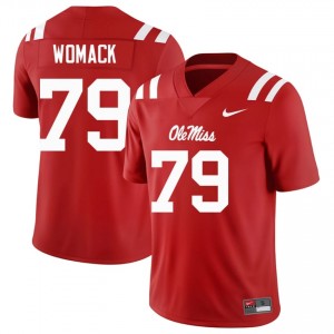 Ole Miss Rebels Roman Womack #79 Red Jersey | Genuine Embroidery NCAA Football Men Apparel 48006583