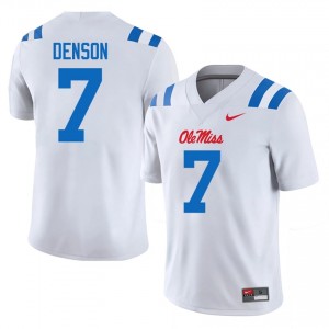 Ole Miss Sharif Denson #7 White Jersey | Premium Stitched NCAA Football Men Apparel 15213437