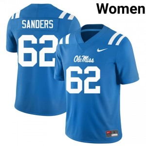 Brycen Sanders #62 Rebels Jersey | Iconic Powder Blue College Football Women Embroidery 76315151