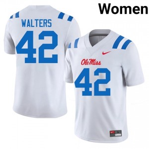 Durable Bryson Walters #42 UM Rebels White Jersey | Women University Football Swen Fan Gear 74474926