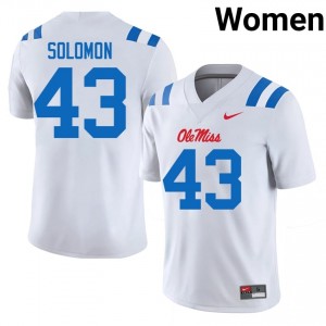 Ole Miss Isreal Solomon #43 White Jersey | Premium Swen NCAA Football Women Apparel 72865241