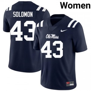 Navy Isreal Solomon #43 Mississippi Rebels Jersey | Women High School Football Limited Stitched 15941170