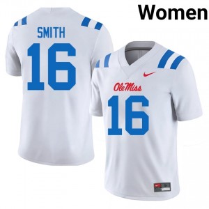 White Maealiuaki Smith #16 Ole Miss Jersey | Women High School Football Fresh Swen 76811705