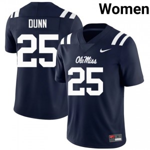 Navy Maison Dunn #25 Ole Miss Jersey | Women High School Football Limited Stitched 24317651