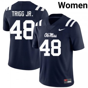 Navy Mark Trigg Jr. #48 Ole Miss Jersey | Women High School Football Limited Stitched 78118619