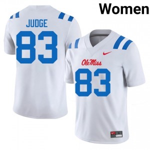 #83 Sean Judge UM Rebels White Jersey | Elite Swen Women Player Football Gear 55411680